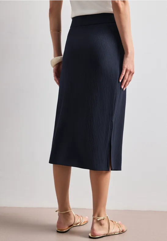 Geribde midirok met elastische tailleband