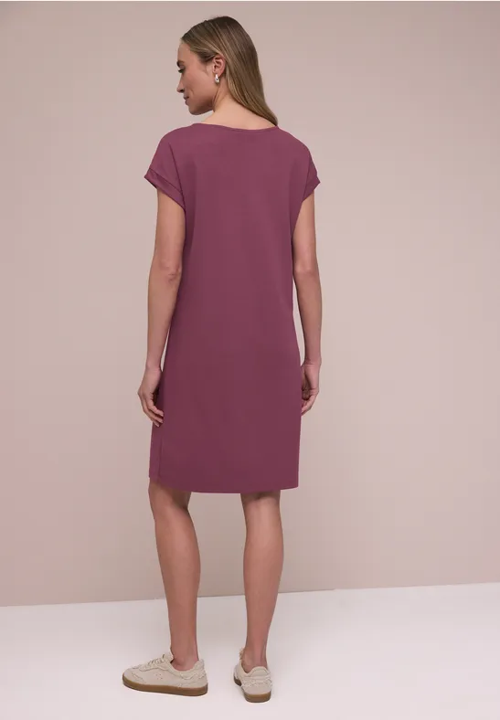 Knielange jersey jurk