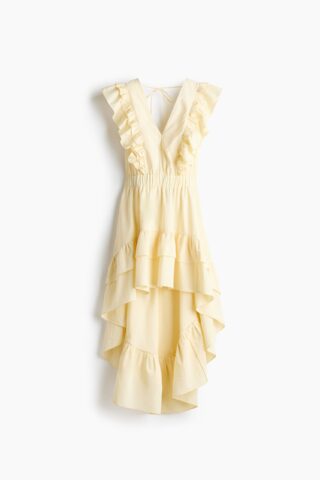 H & M - Jurk met volants - Bleekgeel