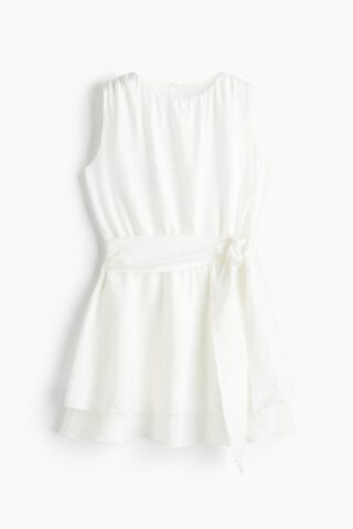 H & M - Jurk met strikceintuur - Wit