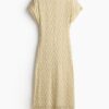 H & M - Jurk met kanten look - Dusty Geel