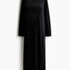 H & M - MAMA Glitterende velours jurk - Zwart