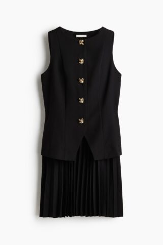 H & M - Jurk met giletlijfje - Zwart