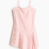 H & M - Satijnen strappy jurk - Lichtroze