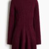 H & M - Ribgebreide jurk - Bordeauxrood