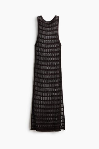 H & M - Ajourgebreide strandjurk - Donkerbruin