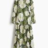 H & M - Transparante maxi-jurk - Groen/Bloemen