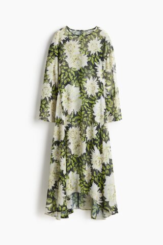 H & M - Transparante maxi-jurk - Groen/Bloemen