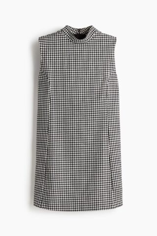H & M - Shift-jurk - Zwart/Dogtoothdessin