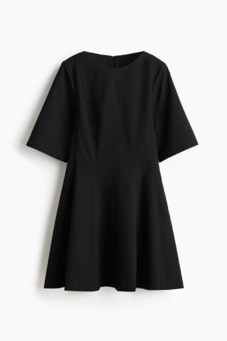 H & M - Getailleerde jurk van twill - Zwart