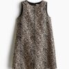 H & M - Jacquardgeweven shift-jurk - Zwart/Luipaarddessin