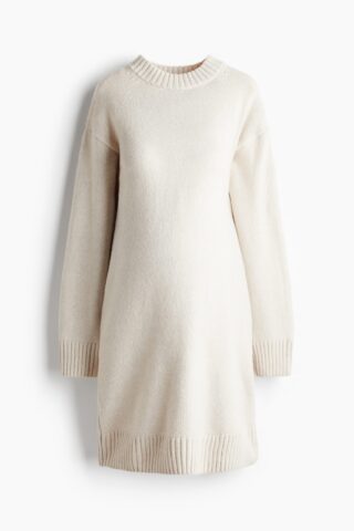 H & M - MAMA Gebreide jurk - Roomwit