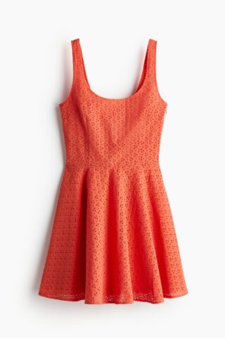 H & M - Jurk met broderie anglaise - Oranje
