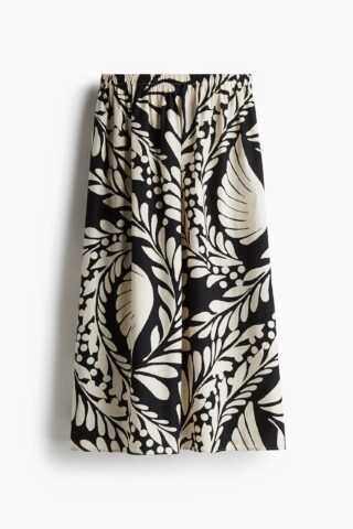 H & M - Uitlopende rok - Zwart/Dessin
