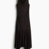 H & M - Draped mesh dress - Donkerbruin/Luipaarddessin
