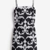 H & M - Strappy jurk met borduursel - Zwart