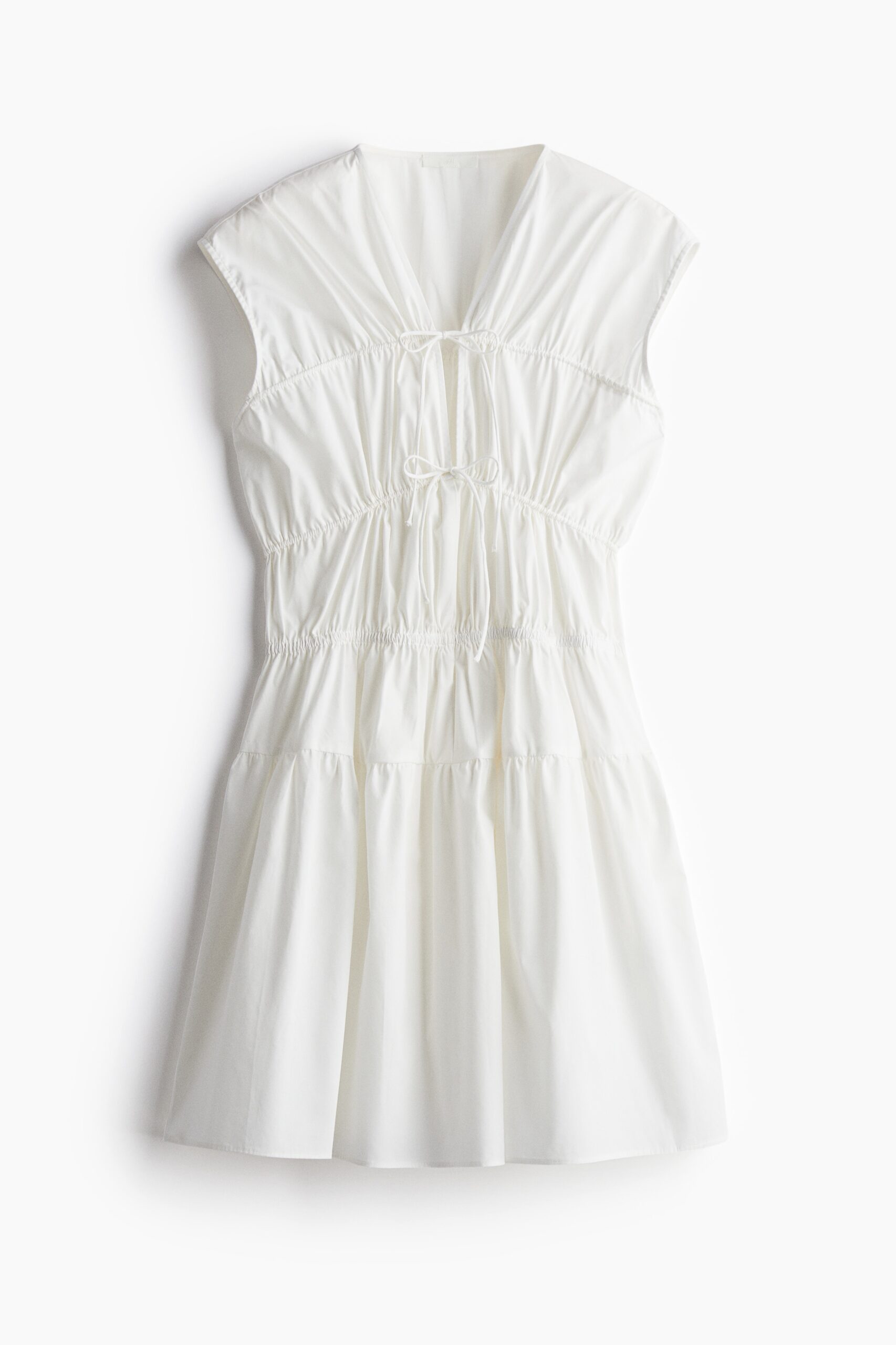 H & M - Popeline jurk met drawstrings - Wit H & M - Popeline jurk met drawstrings - Wit