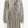 H & M - Plisséjurk - Lichtbeige/Bloemen