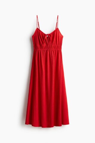 H & M - Jurk van crinkletricot - Rood