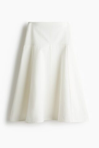 H & M - Denim A-linerok - Wit