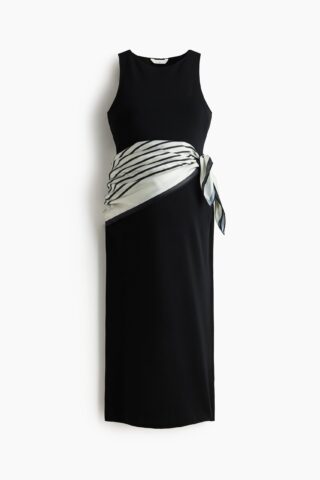 H & M - MAMA Jurk met sjaal - Zwart