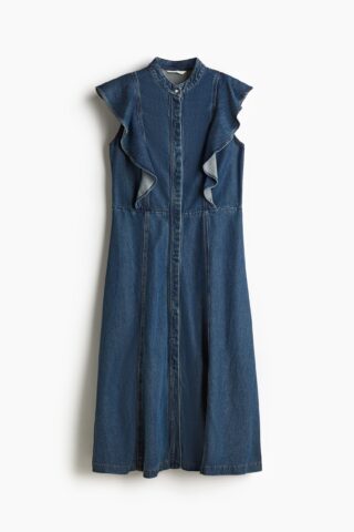 H & M - Denim jurk met volants - Denimblauw