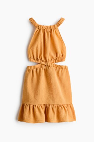 H & M - Open-back jurk met cutouts - Oranje