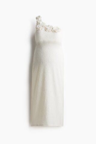 H & M - MAMA One-shoulderjurk met applicaties - Wit