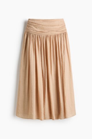 H & M - Ingerimpelde rok - Beige