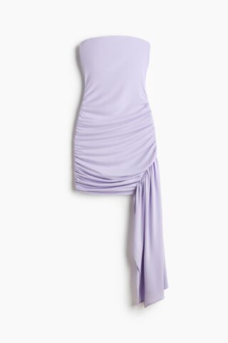 H & M - Bandeaujurk met draperie - Lichtpaars