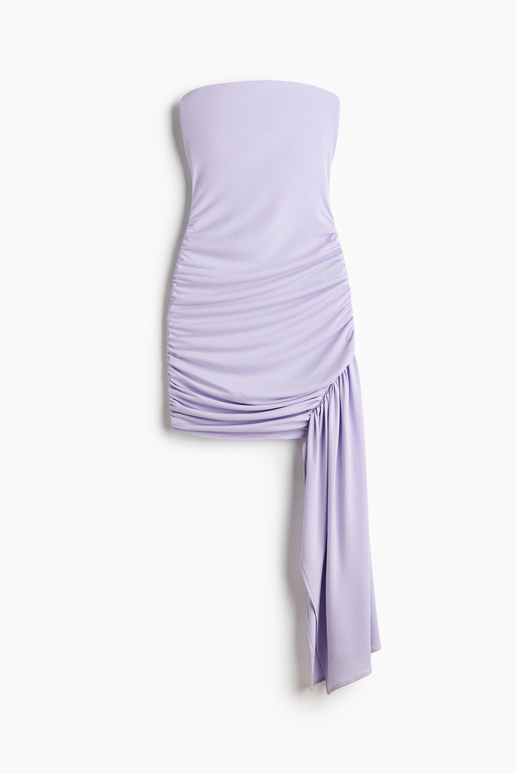 H & M - Bandeaujurk met draperie - Lichtpaars