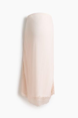 H & M - MAMA Rok van viscose met kant - Lichtroze