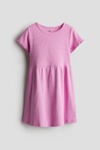 H & M - Jurk van ribtricot - Roze
