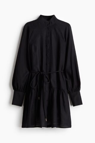 H & M - Jurk met strikceintuur - Zwart