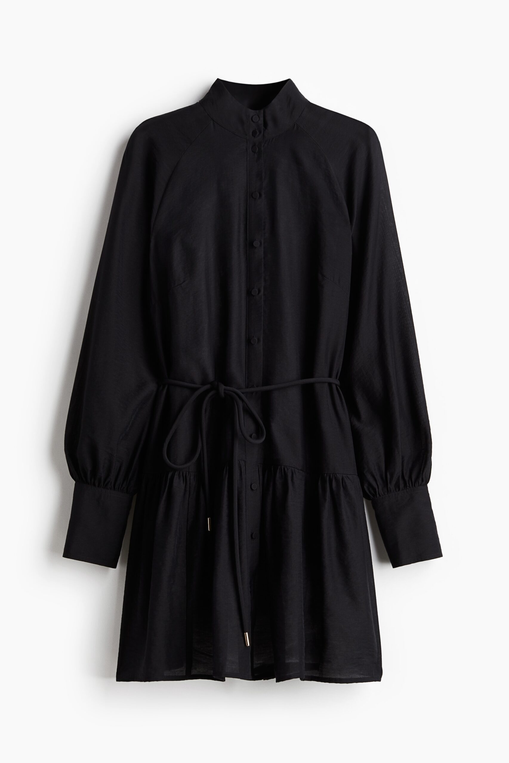 H & M - Jurk met strikceintuur - Zwart
