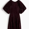 H & M - Jurk met ballonmouwen - Bordeauxrood
