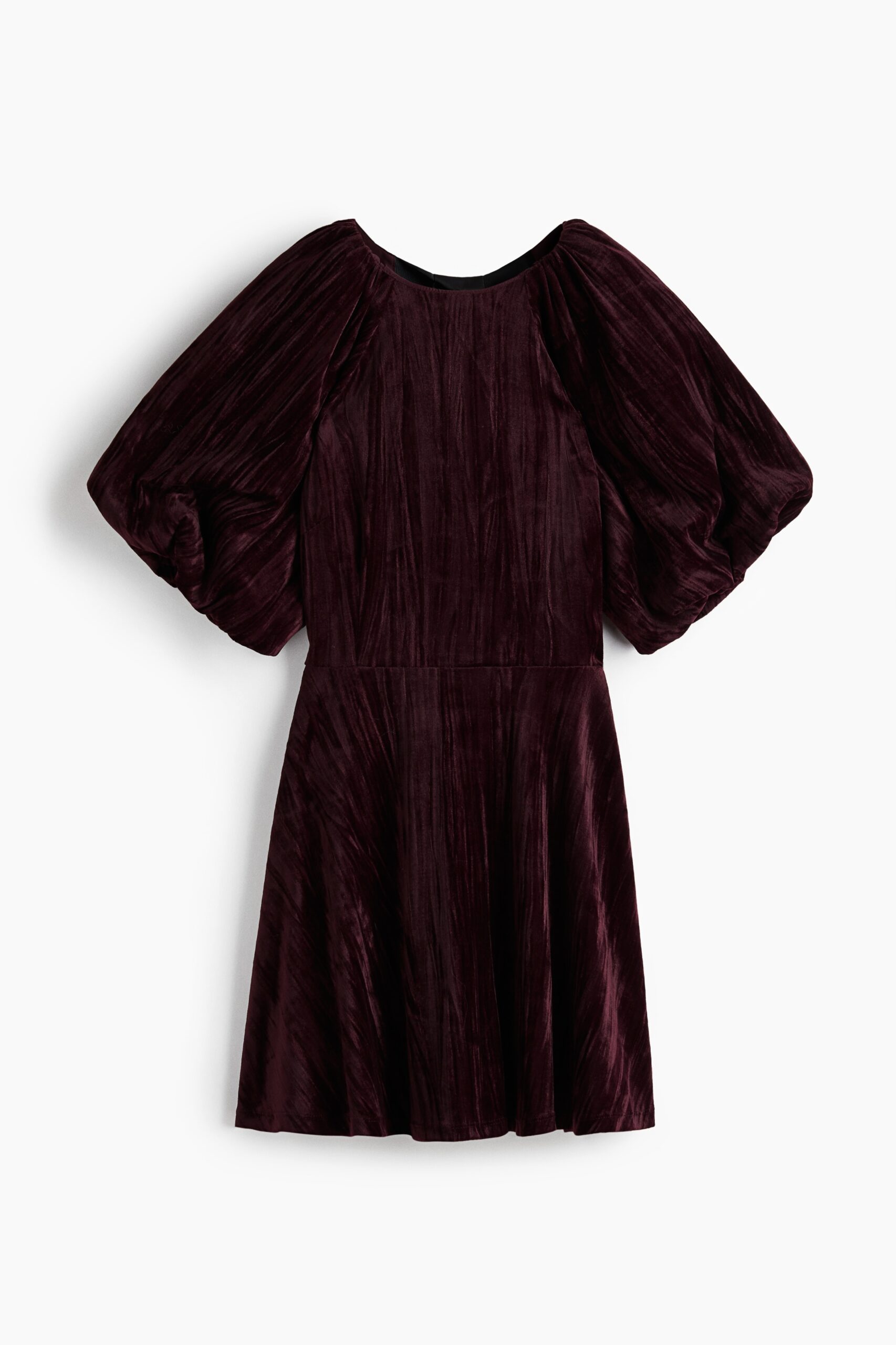 H & M - Jurk met ballonmouwen - Bordeauxrood