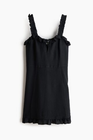 H & M - Jurk met ruches - Zwart
