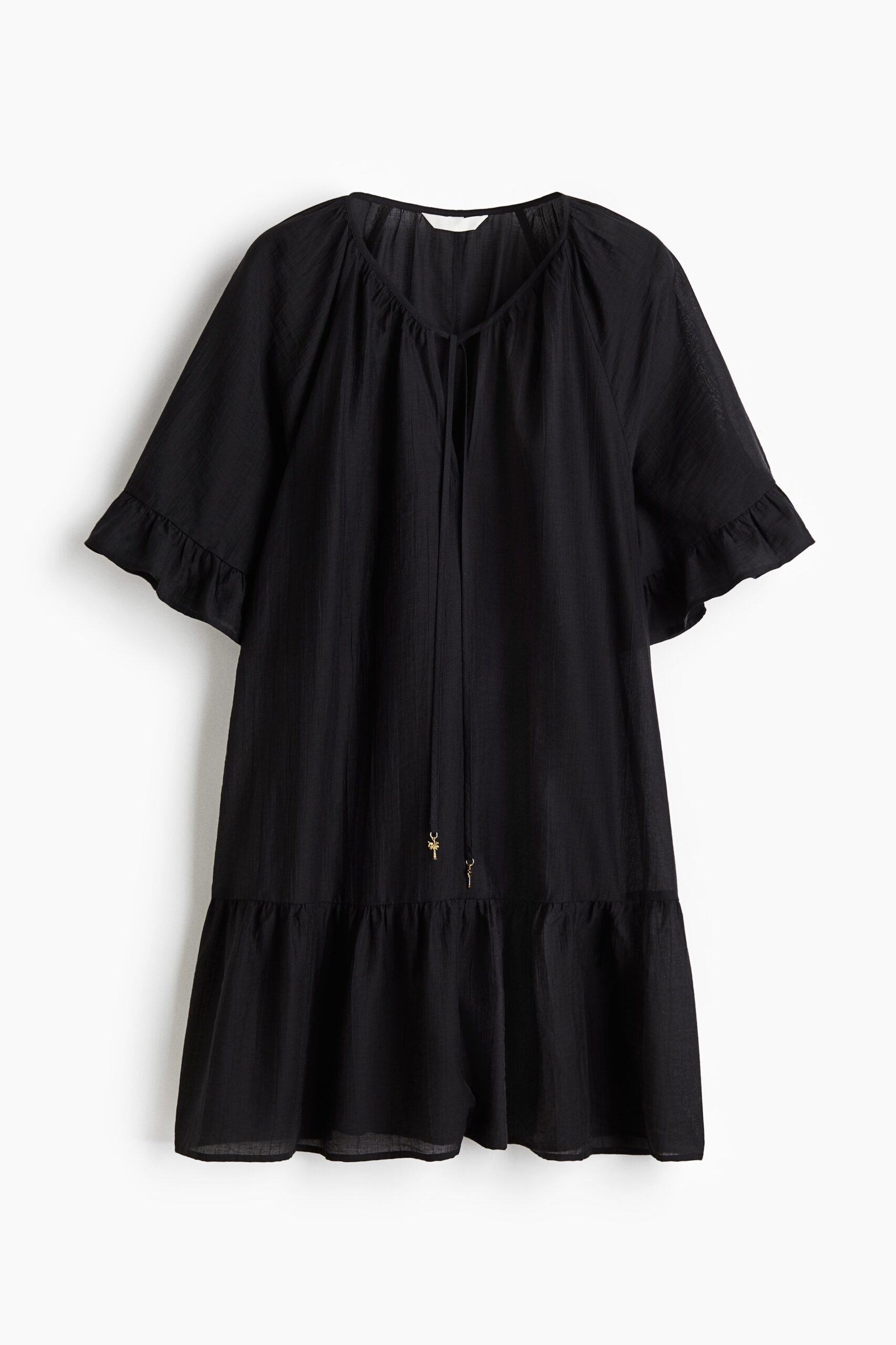 H & M - Tuniekjurk met strikbandjes - Zwart H & M - Tuniekjurk met strikbandjes - Zwart