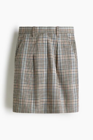 H & M - Twill rok - Lichtgrijs/Geruit