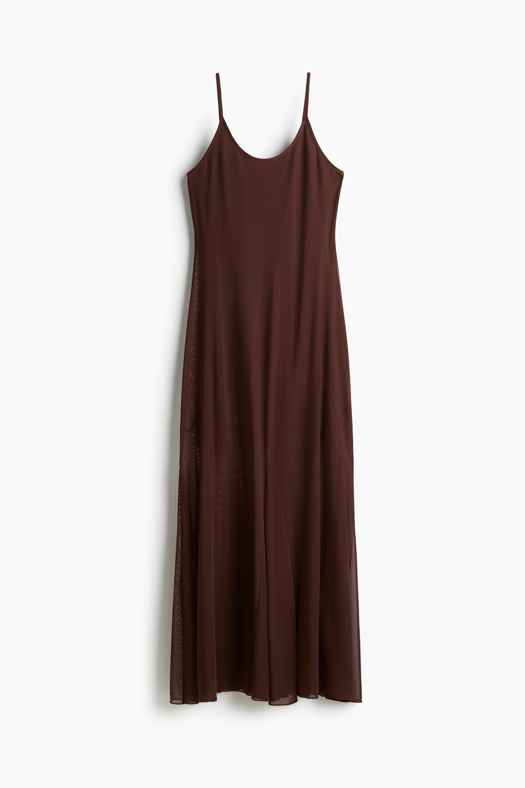 H & M - Strappy jurk van mesh - Donkerbruin