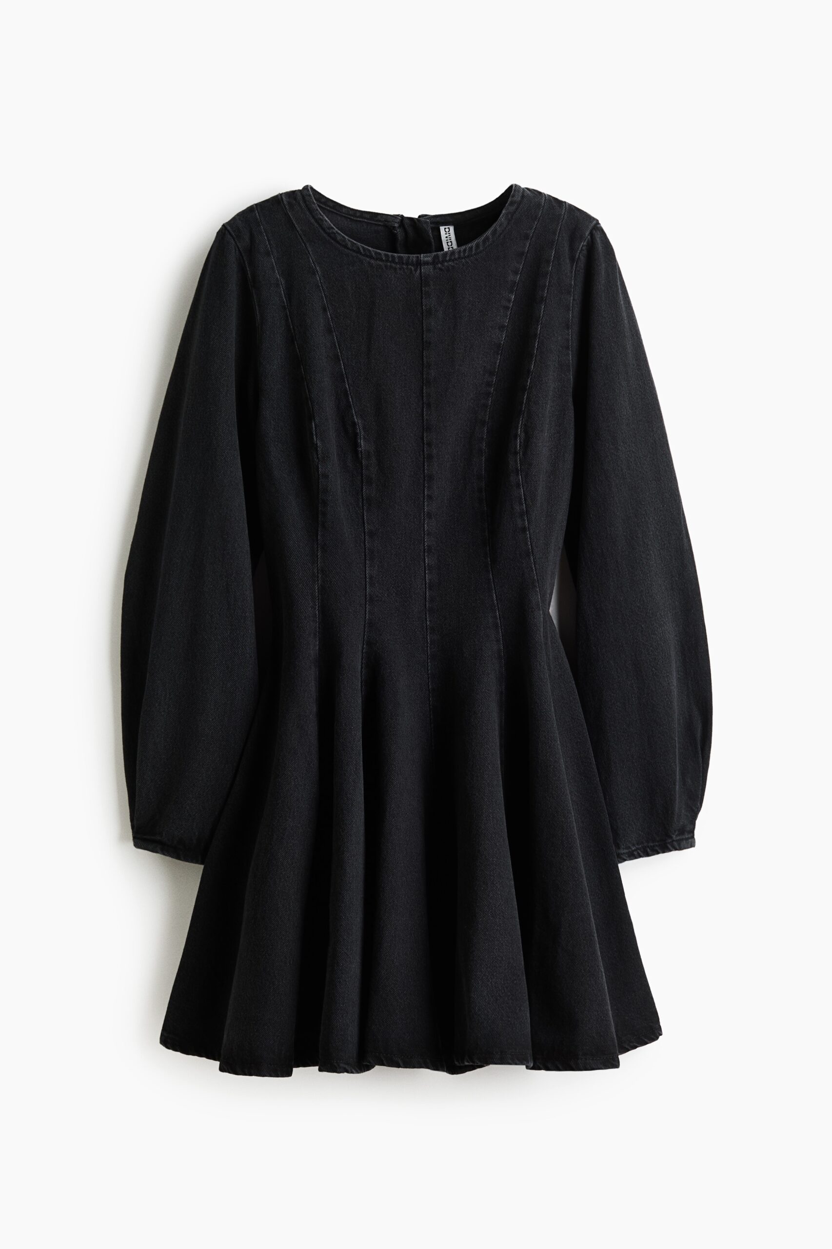 H & M - Denim jurk met uitlopende rok - Denimzwart H & M - Denim jurk met uitlopende rok - Denimzwart