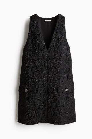 H & M - Jacquardgeweven mini-jurk - Zwart