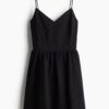 H & M - Broderie anglaise strappy dress - Zwart