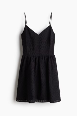 H & M - Broderie anglaise strappy dress - Zwart