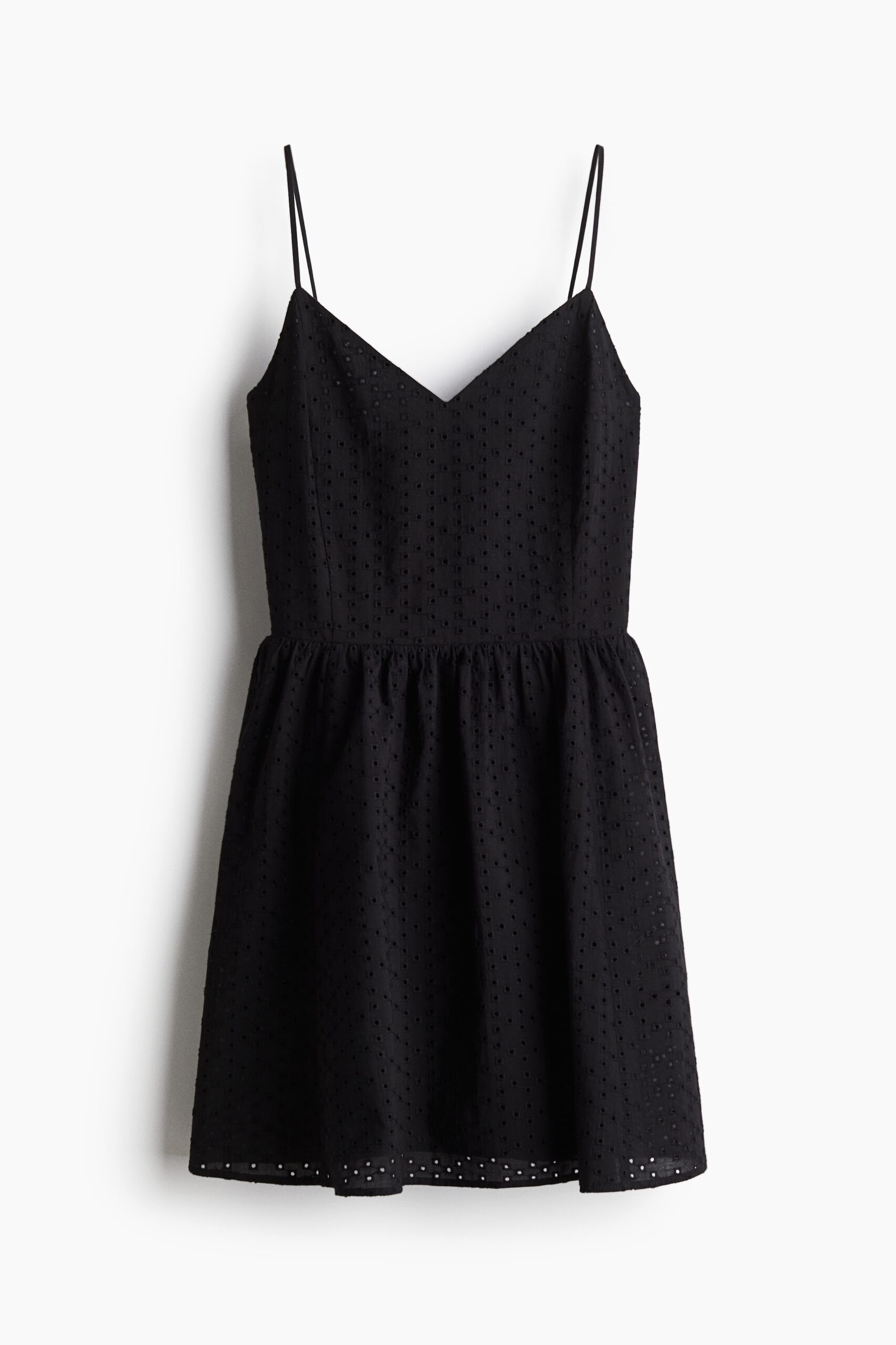 H & M - Broderie anglaise strappy dress - Zwart H & M - Broderie anglaise strappy dress - Zwart
