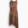 H & M - Asymmetrische strappy jurk - Beige/Dessin