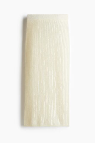 H & M - Rok van mohairmix met pailletten - Roomwit
