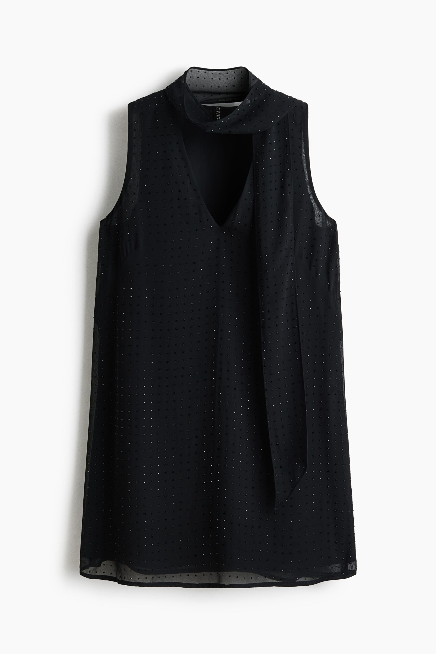 H & M - Chiffon jurk met decoraties - Zwart