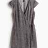 H & M - Overslagjurk - Marineblauw/Bloemen